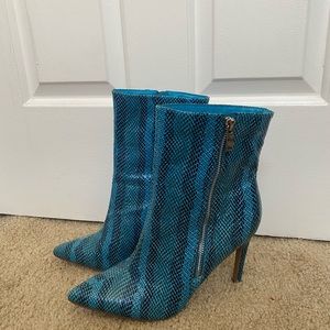 Blue SnakeSkin Booties
